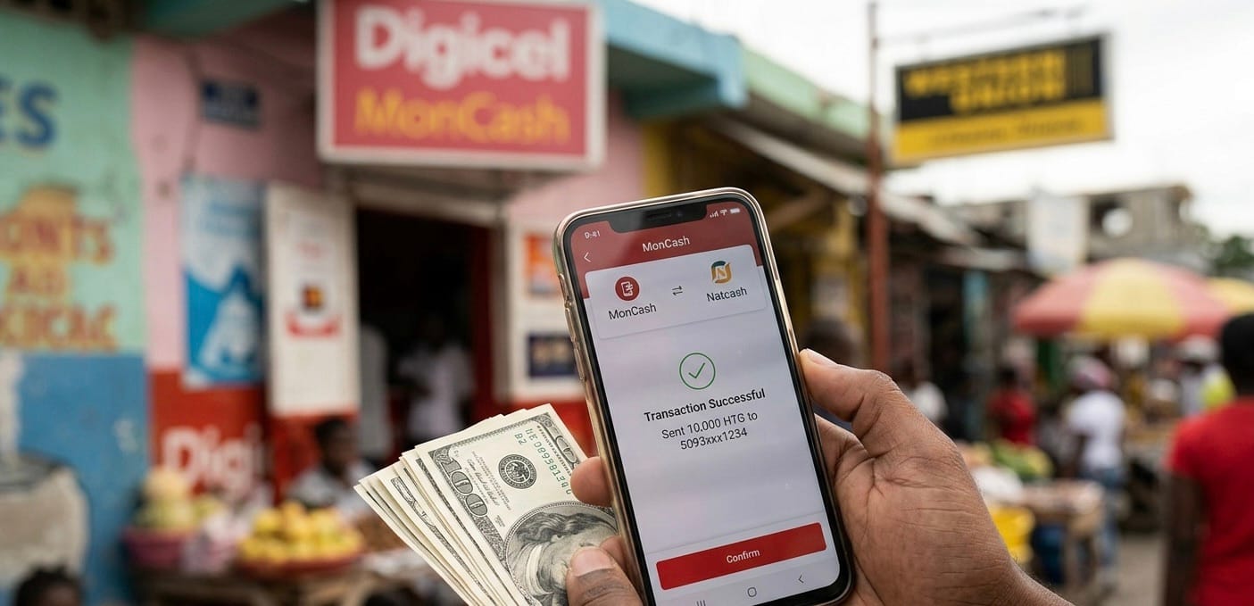 Transfert d'argent mobile MonCash Sendwave vers Haïti